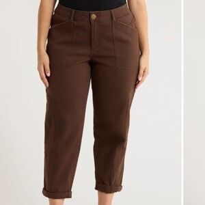 DEMOCRACY Granola Utility Pocket Size 14 Ab Technology Straight Leg Brown Jeans